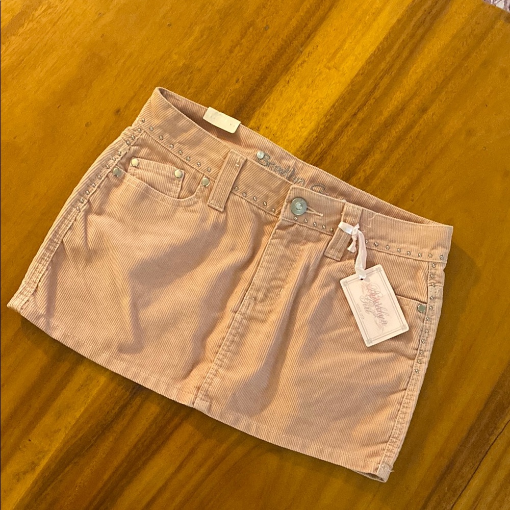 BNWT Light Pink Corduroy Cargo Mini Skirt for Casual Resort Wear